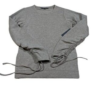 Rachel‎ Roy Fleece Sweatshirt Women's Size Small Ruched Drawstring Sleeve Casual